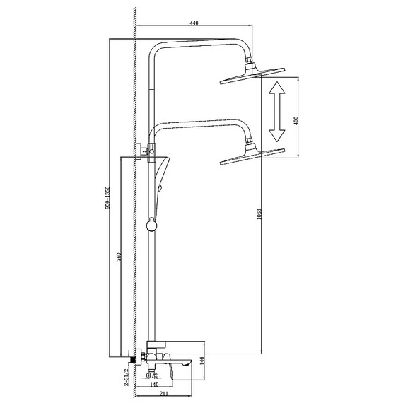 Душевая стойка Azario Alanti AZ-K2332GR, графит - фото 6
