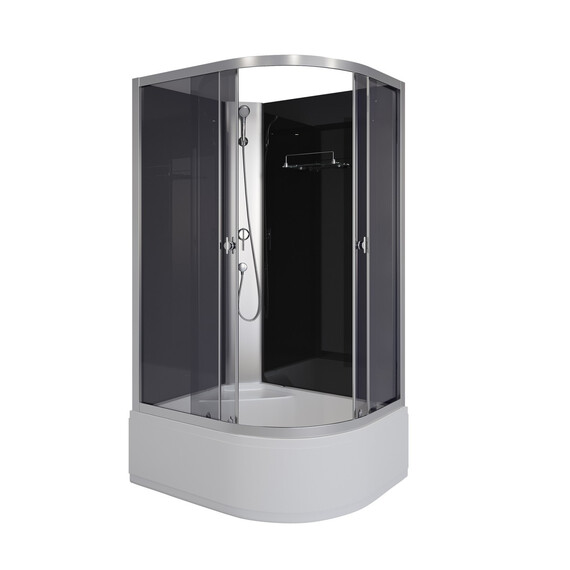 Душевая кабина Niagara Eco 110x80 см E110/80/40L/TN/BK (безсиликоновая сборка) хром/тонированное - фото 2