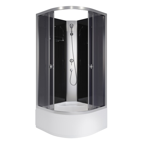 Душевая кабина Niagara Eco 80x80 см E80/40/TN/BK (безсиликоновая сборка) хром матовый/тонированное - фото 2