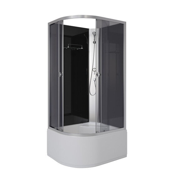 Душевая кабина Niagara Eco 90x70 см E90/70/40R/TN/BK (безсиликоновая сборка) хром/тонированное - фото 2