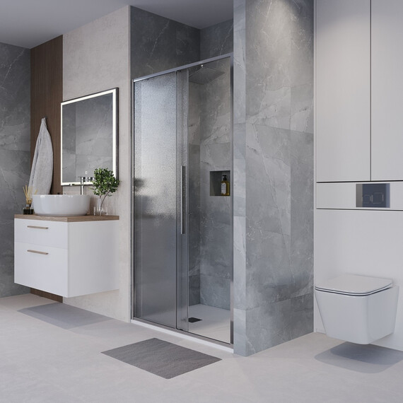 Душевая дверь Niagara Nova 140 см NG-65-14CH, хром/шиншилла - фото 5