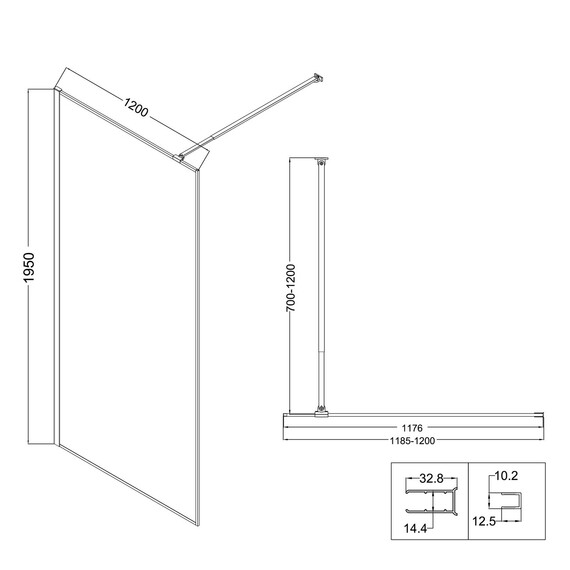 Душевая перегородка Niagara Nova 120 см NG-660-12 (стекло 8 мм) хром/узор - фото 10
