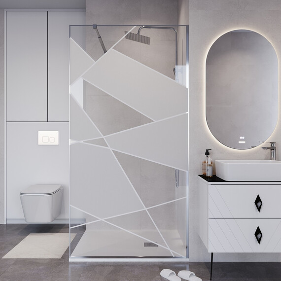 Душевая перегородка Niagara Nova 120 см NG-660-12 (стекло 8 мм) хром/узор - фото 3