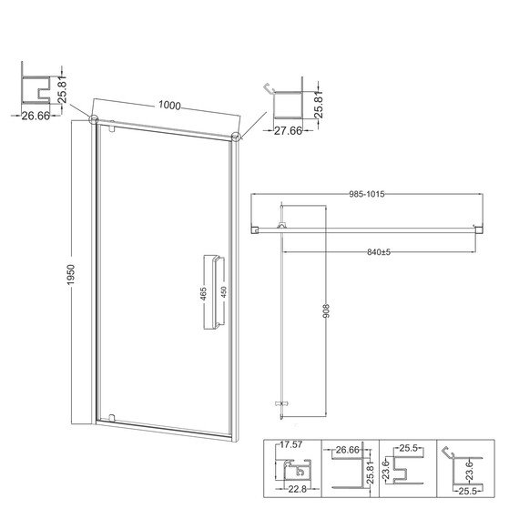 Душевая дверь Niagara Nova 100 см NG-85-10AB, чёрный матовый/прозрачное - фото 11