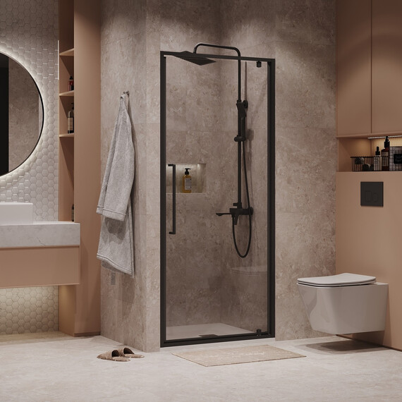 Душевая дверь Niagara Nova 100 см NG-85-10AB, чёрный матовый/прозрачное - фото 7