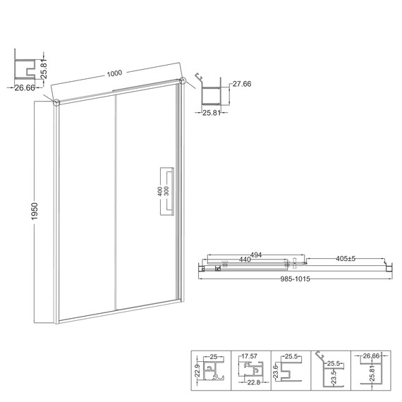 Душевая дверь Niagara Nova 100 см NG-85-10TB, чёрный матовый/тонированное - фото 11