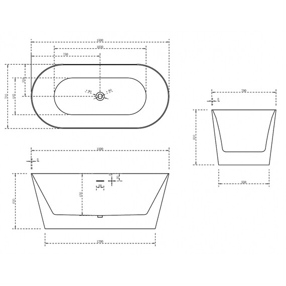 Ванна отдельностоящая Abber AB9222-1.5 150x70 см - фото 11