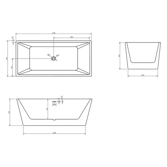 Ванна отдельностоящая Abber AB9224-1.7 170x80 см, Размер - мм: 1700x800 - фото 11