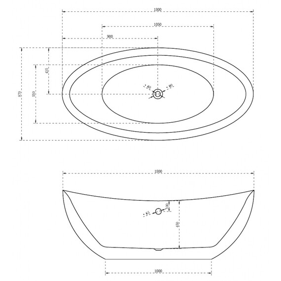 Ванна отдельностоящая Abber AB9248 180x87 см - фото 11