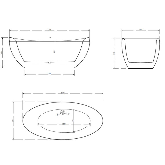 Ванна отдельностоящая Abber AB9236 170x80 см - фото 12