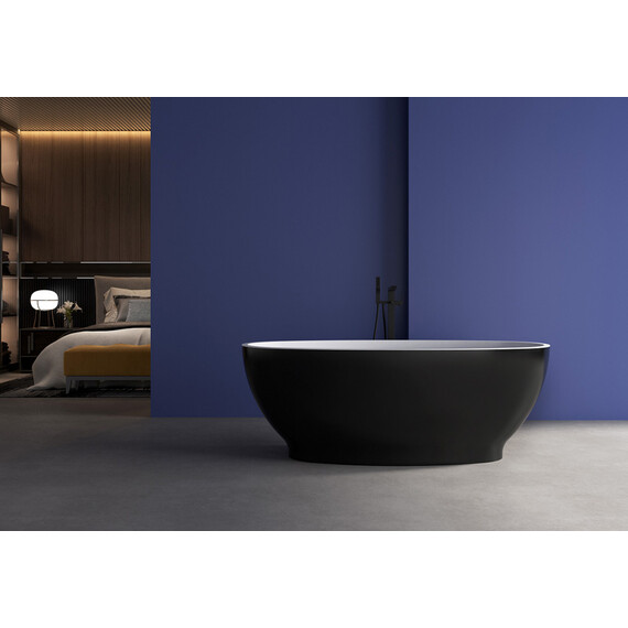 Ванна отдельностоящая Abber AB9207MB 165x80 см, черный матовый - фото 8