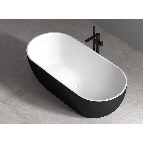 Ванна отдельностоящая Abber AB9241MB 172x79 см, черный матовый - фото 9