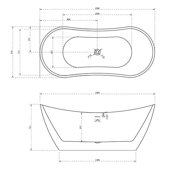 Ванна отдельностоящая Abber AB9322 180x80 см - фото 9