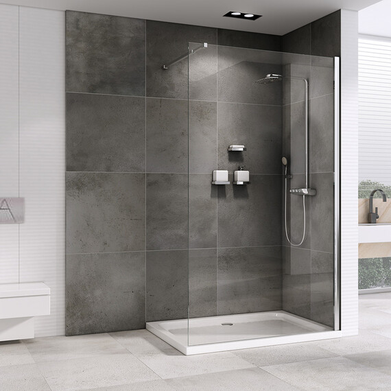 Душевая перегородка Abber Immer Offen 90 см AG61090, хром/прозрачное - фото 2