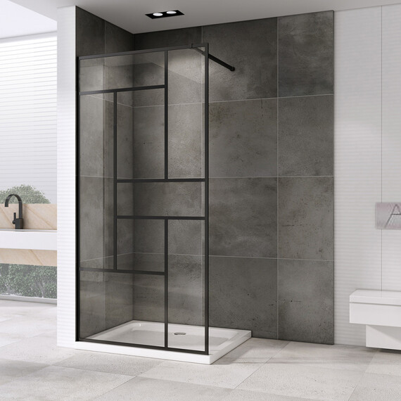 Душевая перегородка Abber Immer Offen 100 см AG63100B, черный/прозрачное - фото 2