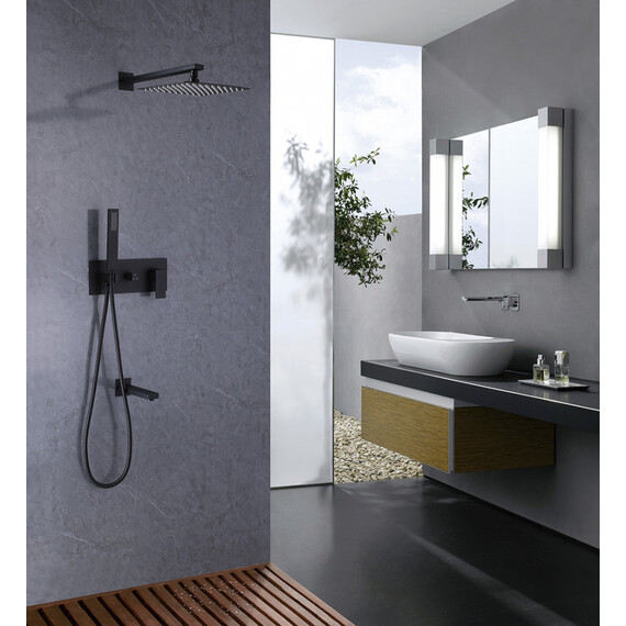 Душевая система для ванны Abber Daheim AF8217B, черный матовый - фото 2