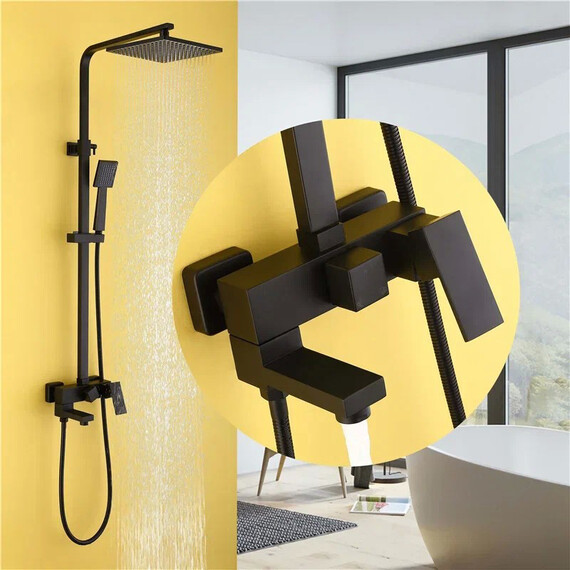 Душевая стойка Abber Daheim AF8216B, черный матовый, Цвет производителя: чёрный матовый - фото 3