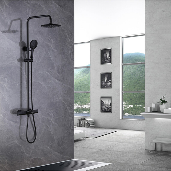 Душевая стойка с термостатом Abber Thermostat AF8516B, черный матовый, Цвет производителя: чёрный матовый - фото 2