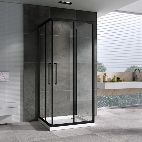 Душевое ограждение Abber Schwarzer Diamant 80х80 см AG02080BH-S80B, черный/прозрачное - фото 2