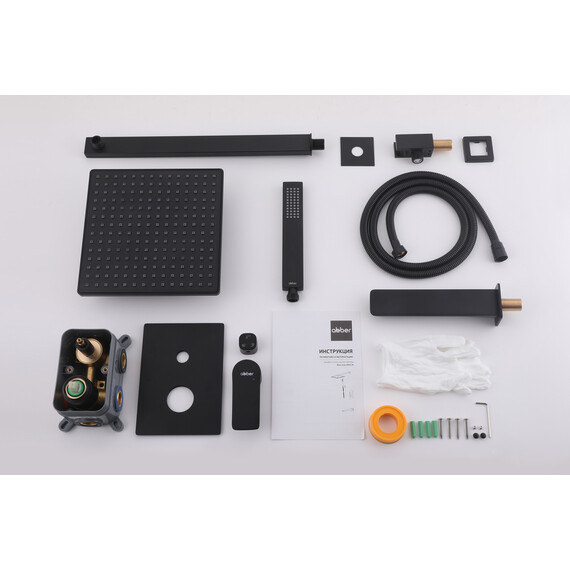 Душевая система для ванны Abber Weiss Insel AF8017B, черный матовый - фото 3