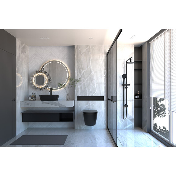 Унитаз подвесной безободковый Abber Bequem AC1100MB с крышкой микролифт, черный матовый, Цвет производителя: чёрный матовый - фото 13