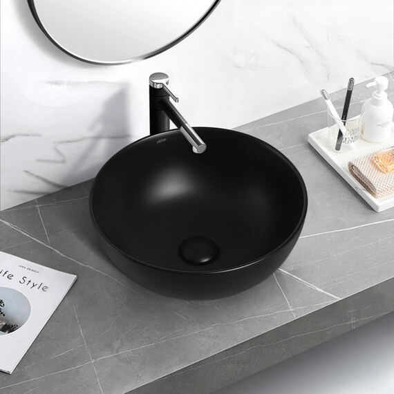 Раковина-чаша Abber Bequem 36 см AC2105MB, черный матовый - фото 3
