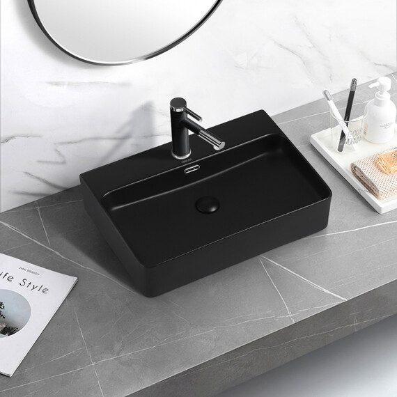 Раковина-чаша Abber Rechteck 61 см AC2201MB, черный матовый - фото 4