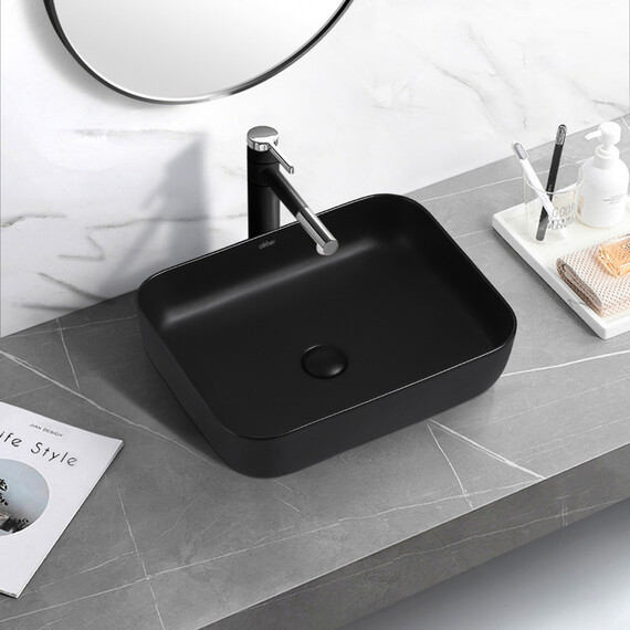 Раковина-чаша Abber Rechteck 50 см AC2202MB, черный матовый - фото 4