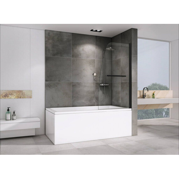 Шторка для ванны Abber Ewiges Wasser 80 см AG50080B, черный/прозрачное - фото 2