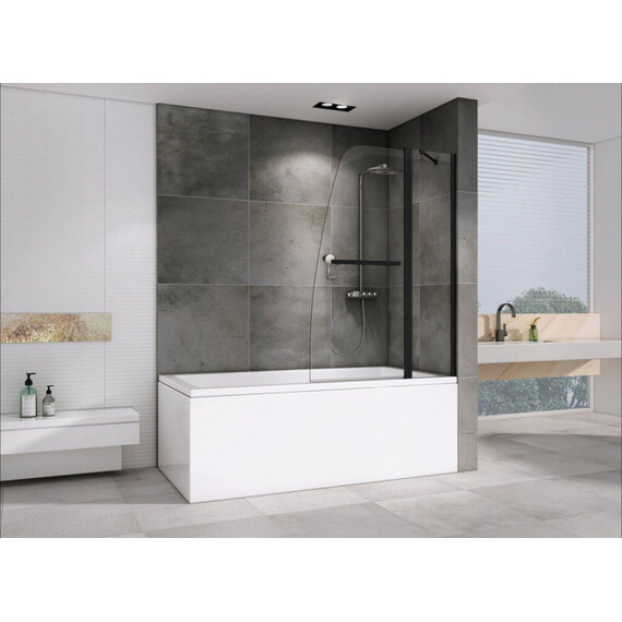 Шторка для ванны Abber Ewiges Wasser 100 см AG50100B, черный/прозрачное - фото 2