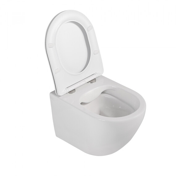 Унитаз подвесной безободковый Abber Bequem AC1100 с крышкой микролифт, Цвет производителя: белый - фото 13