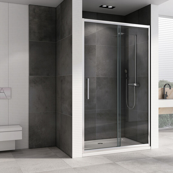 Душевая дверь Abber Schwarzer Diamant 100 см AG30100H, хром/прозрачное - фото 3