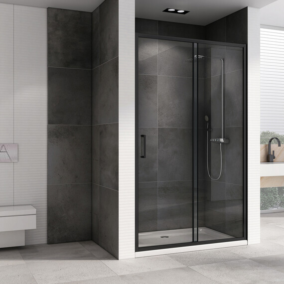 Душевая дверь Abber Schwarzer Diamant 120 см AG30120B5, черный/прозрачное - фото 2