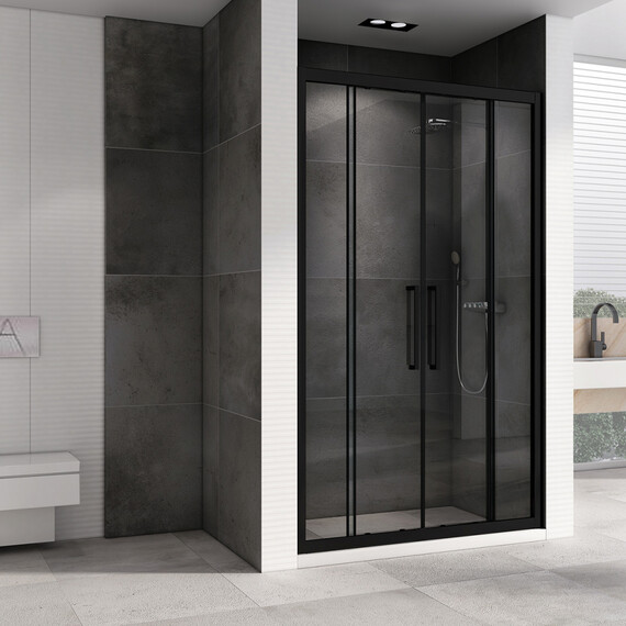 Душевая дверь Abber Schwarzer Diamant 150 см AG33150BH, черный/прозрачное - фото 2