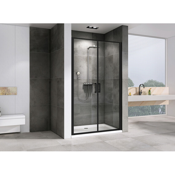 Душевая дверь Abber Sonnenstrand 100 см AG04100BC, черный/прозрачное - фото 2