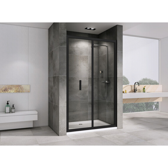 Душевая дверь Abber Sonnenstrand 90 см AG07090B, черный/прозрачное - фото 2