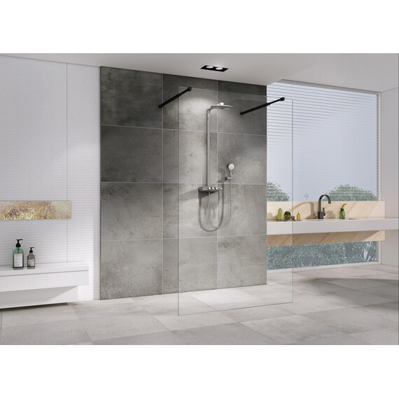 Душевая перегородка Abber Immer Offen 120 см AG68120B8 (стекло 8 мм), черный/прозрачное - фото 2