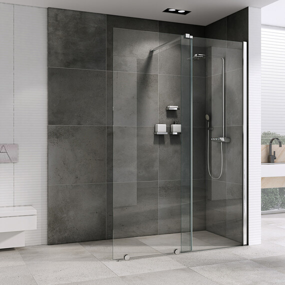 Душевая перегородка Abber Komfort 120 см AG09120 (стекло 8 мм), хром/прозрачное - фото 2
