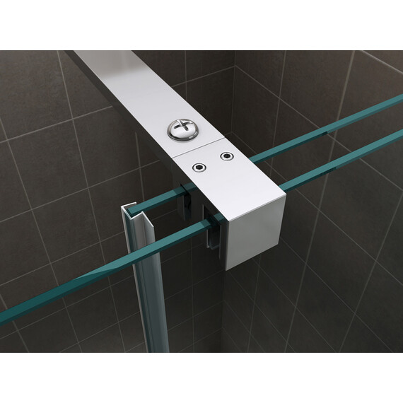 Душевая перегородка Abber Komfort 120 см AG09120 (стекло 8 мм), хром/прозрачное - фото 3