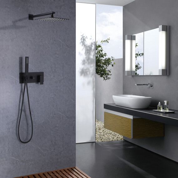 Душевая система для душа Abber Daheim AF8218B, черный матовый - фото 2