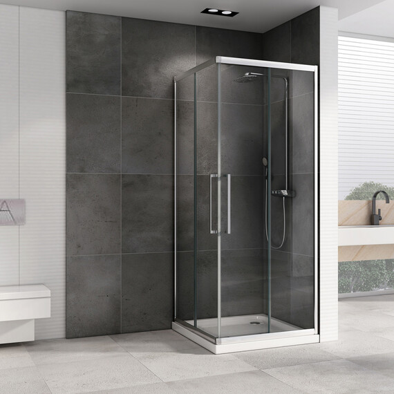 Душевое ограждение Abber Schwarzer Diamant 80х80 см AG02080H, хром/прозрачное - фото 3