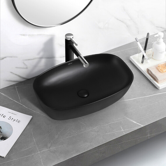 Раковина-чаша Abber Rechteck 60 см AC2206MB, черный матовый - фото 4