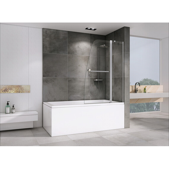 Шторка для ванны Abber Ewiges Wasser 100 см AG50100, хром/прозрачное - фото 2