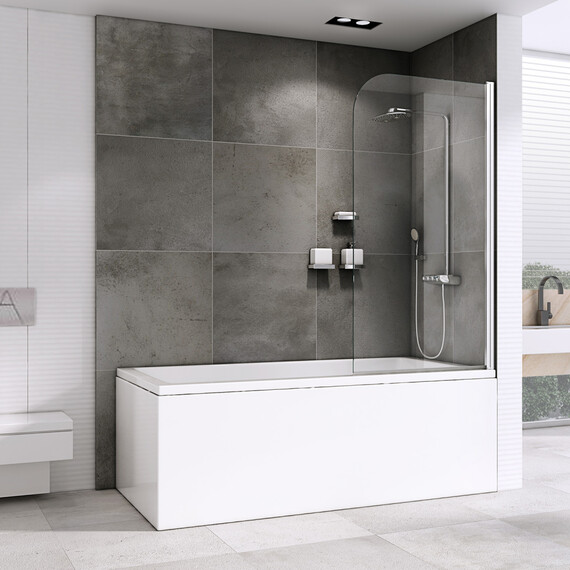 Шторка для ванны Abber Ewiges Wasser 80 см AG52080, хром/прозрачное - фото 2