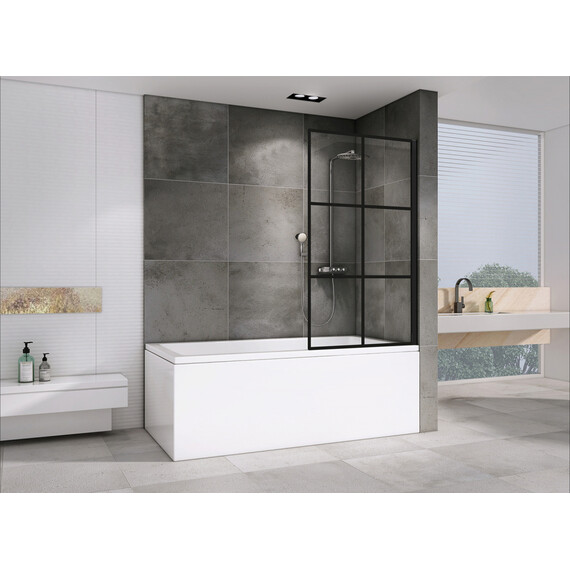 Шторка для ванны Abber Immer Offen 100 см AG72100B, черный/прозрачное - фото 2