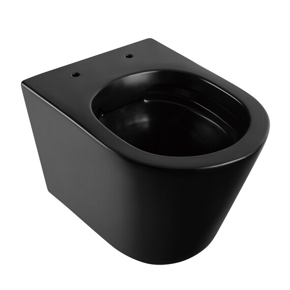 Унитаз подвесной безободковый Abber Bequem AC1102MB с крышкой микролифт, черный матовый, Цвет производителя: чёрный матовый - фото 15