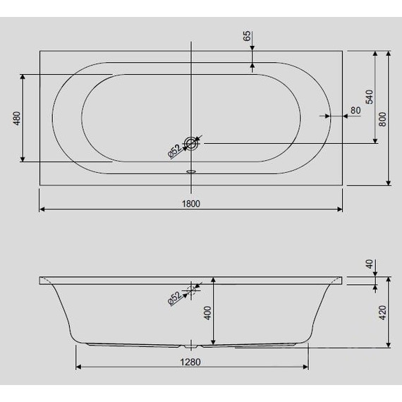 Ванна акриловая Cezares Metauro 180x80 см METAURO-180-80-42, Размер - мм: 1800х800 - фото 6
