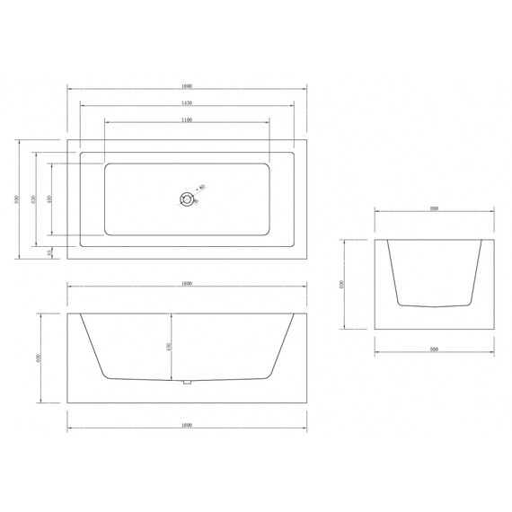 Ванна отдельностоящая Abber 160x80 см AB9406-1.6 - фото 12