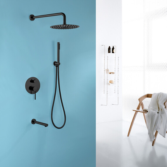 Душевая система для ванны Abber Emotion AF8817B, черный матовый - фото 2