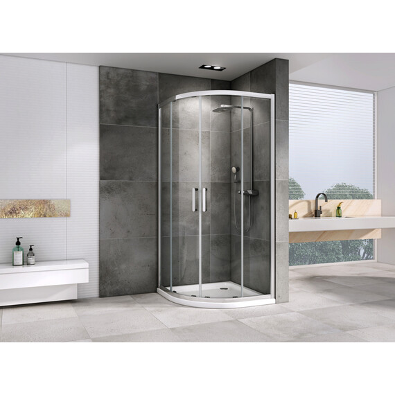 Душевое ограждение Abber Schwarzer Diamant 80x80 см AG01080, хром/прозрачное - фото 2